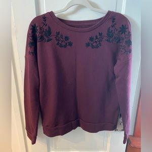 Maroon and Black Velvet Sweater